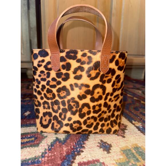 Madewell The Small Transport Genuine Calf Hair Leopard Print Bag - Picture 1 of 12